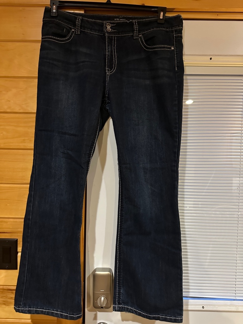 Nine West Dark Indigo Bootcut Jeans with Contrast Stitching